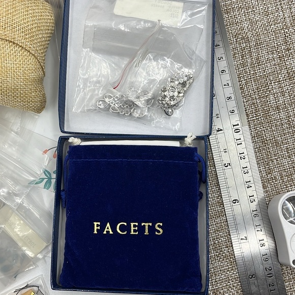 Vintage FACETS Sterling Silver Chandelier Earrings & Pendant Set w/ Pouches - Picture 4 of 11